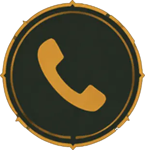 Gold telephone icon representing service area contact