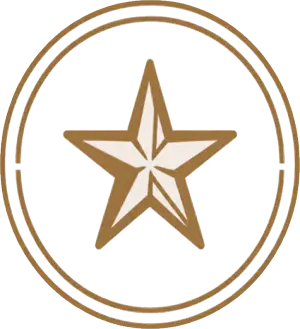 gold star in a circular frame