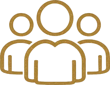 Gold textured animal paw print icon on a black background
