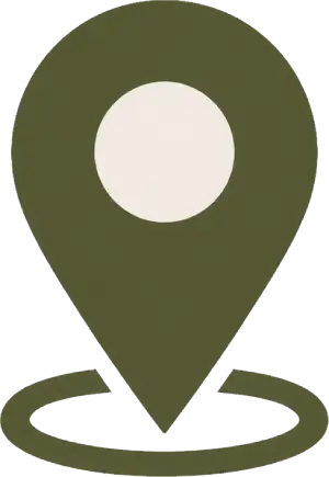 Green location pin icon representing the service area